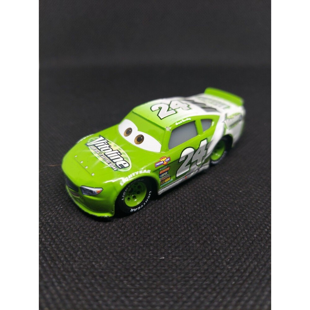 Disney Pixar Cars Brick Yardley #24 Vitoline Racing Car Green Metal Diecast 1:55